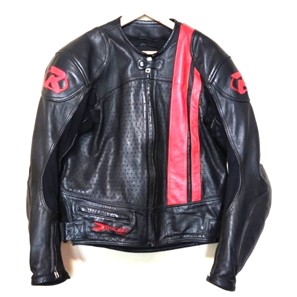 Joe Rocket Sports Gear Leather Motorcycle Jacket Armor Padded Size 44